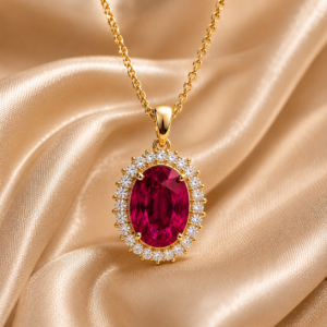 Ruby Halo Necklace